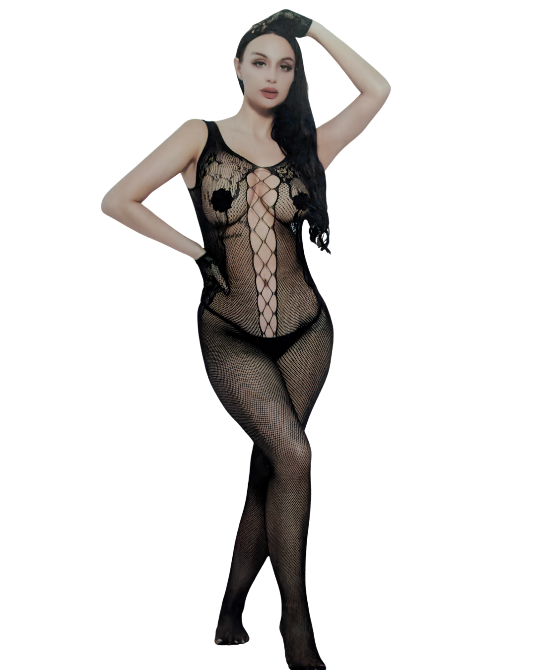 Midnight Veil Fishnet Bodysuit