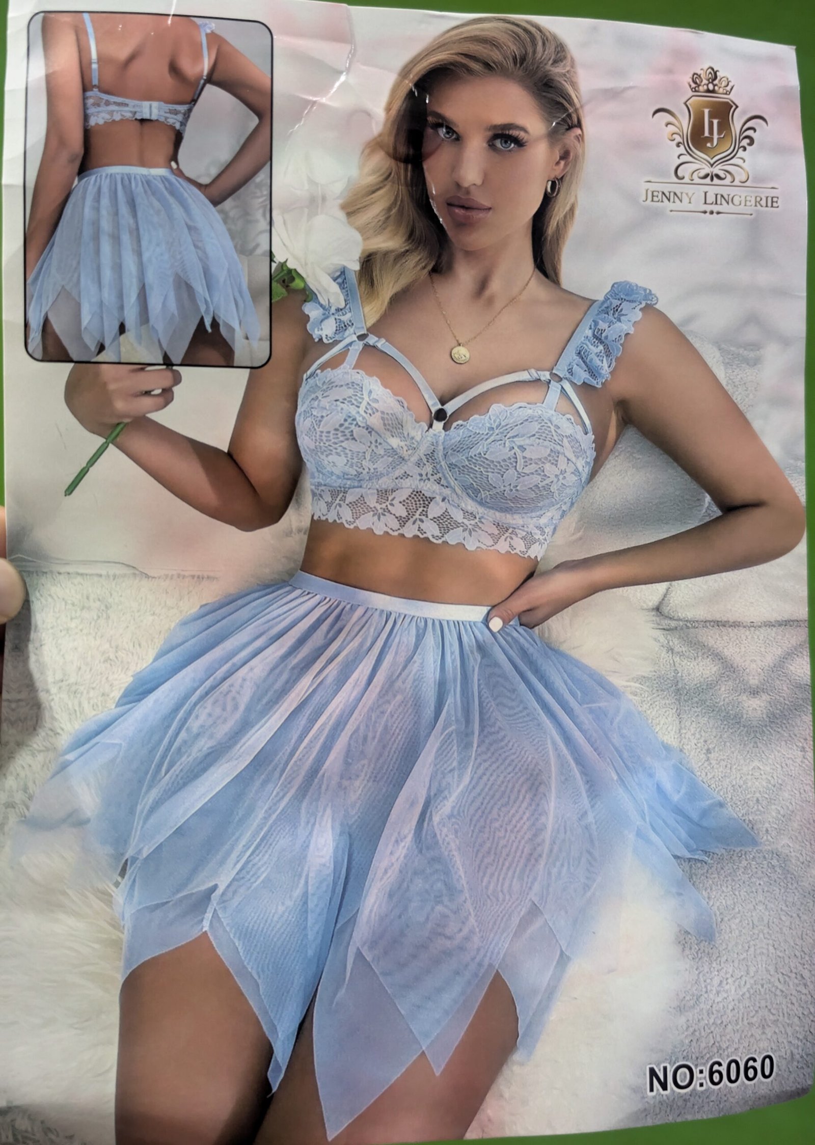 Sky Bloom Lace Fairy Babydoll Lingerie Set