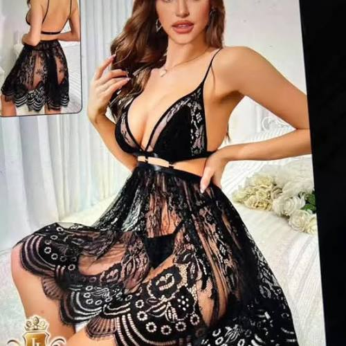 empress-sheer-lace-babydoll-gown-set